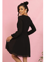 numoco ISABELLE Poljske naborane haljine s dugim rukavima i dekolteom - crne