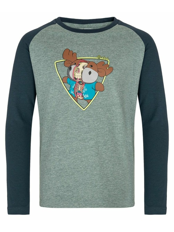 Kilpi Dječačka pamučna majica dugih rukava Kilpi SONIER-JB Tamno zelena