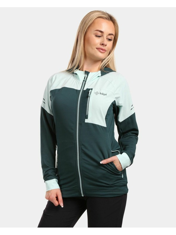 Kilpi Ženska rastezljiva majica s kapuljačom Kilpi MEMPHIS-W tamno zelena