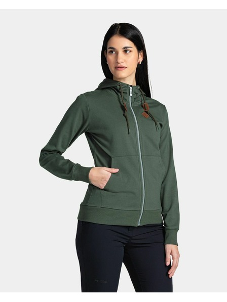 Kilpi Ženska pamučna dukserica Kilpi TARALI-W Tamno zelena