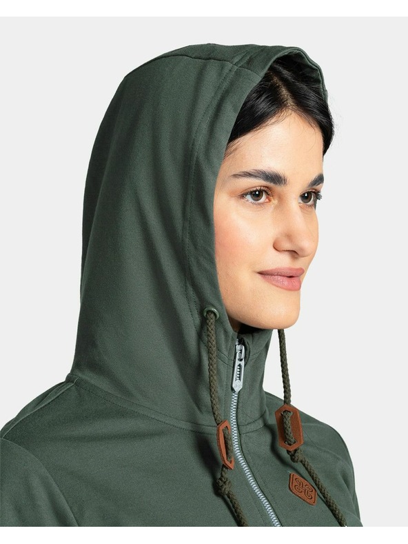 Kilpi Ženska pamučna dukserica Kilpi TARALI-W Tamno zelena
