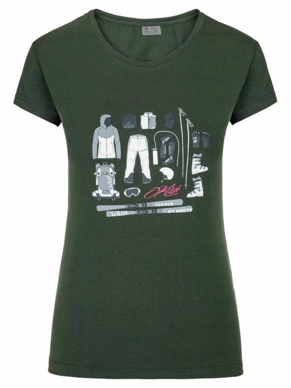 Kilpi Ženska majica s kratkim rukavima Kilpi TORNES-W Tamno zelena