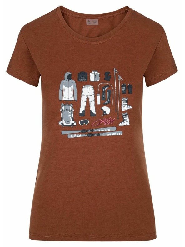 Kilpi Ženska majica s kratkim rukavima Kilpi TORNES-W Tamno crvena