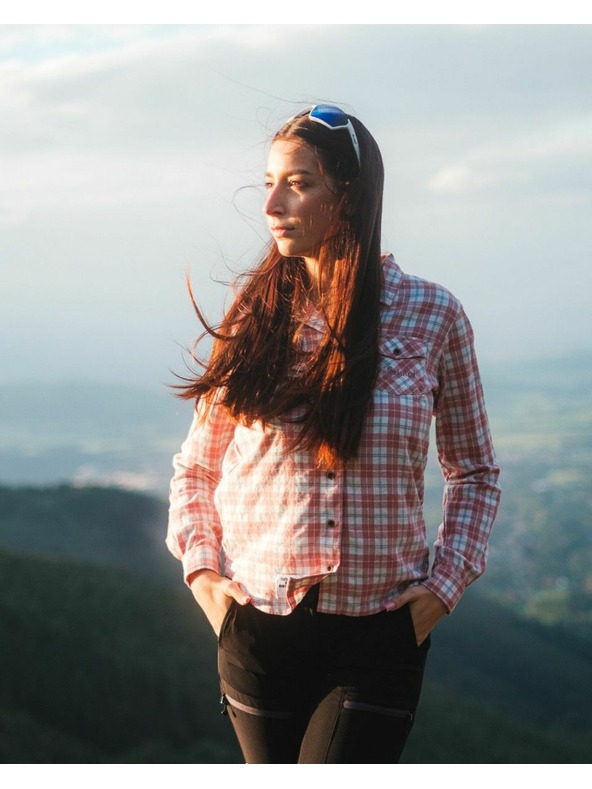 Kilpi Ženska sportska flanelska majica Kilpi FLANNY-W Pink