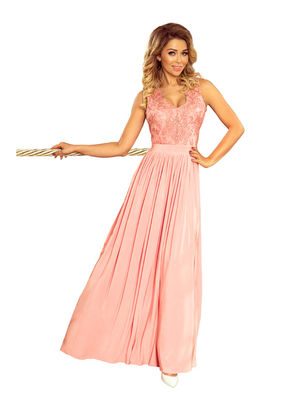 numoco LEA duge haljine s vez izrezom - ružičaste