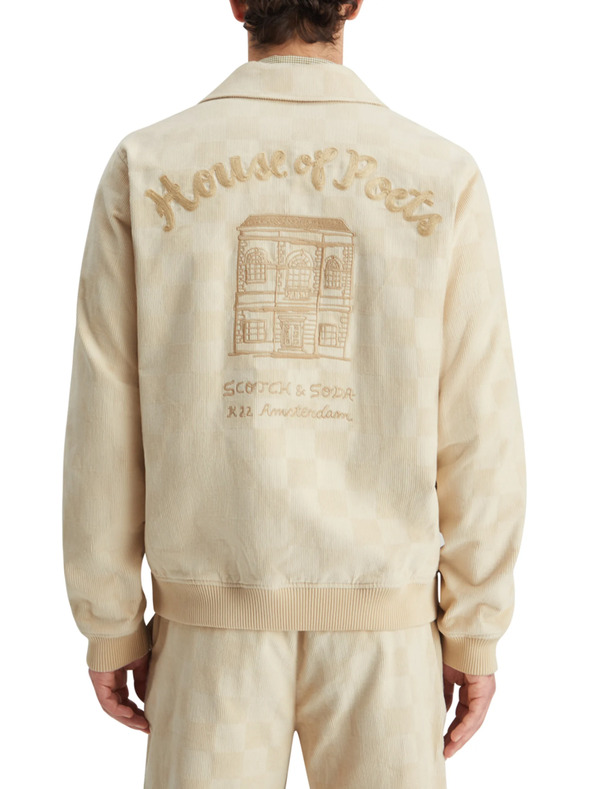 Scotch & Soda Scotch & Soda College krem ​​jakna od samta za muškarce