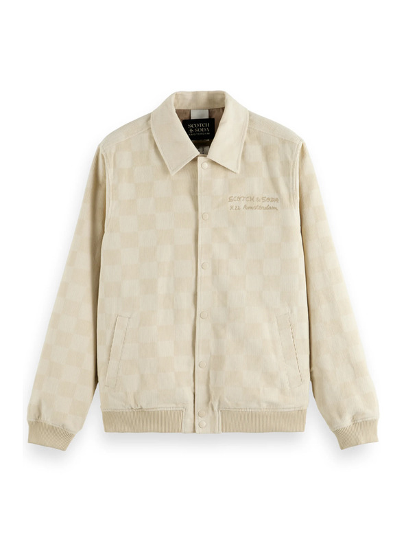 Scotch & Soda Scotch & Soda College krem ​​jakna od samta za muškarce