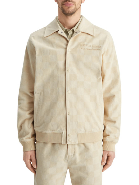 Scotch & Soda Scotch & Soda College krem ​​jakna od samta za muškarce
