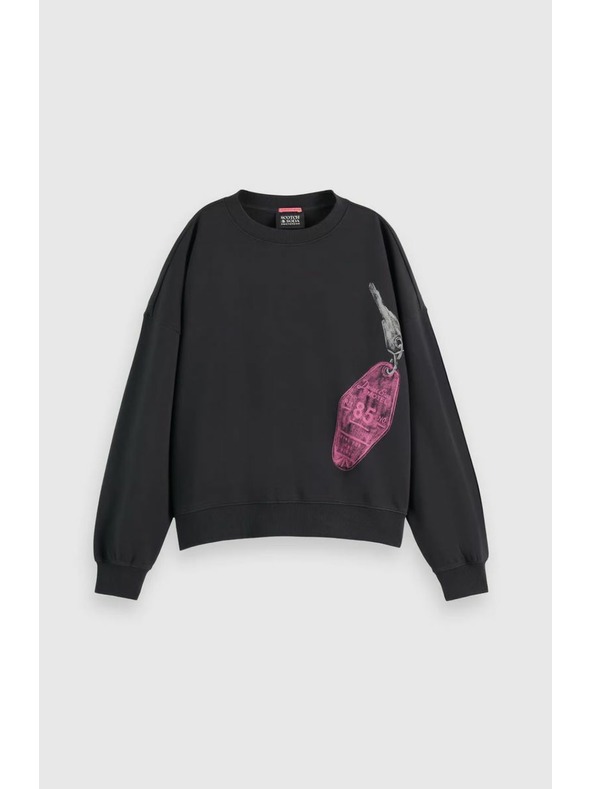 Scotch & Soda Crna ženska majica s printom Scotch & Soda