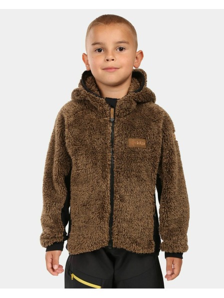 Kilpi Dječački dlakavi flis hoodie s kapuljačom Kilpi NORKA-JB Smeđa