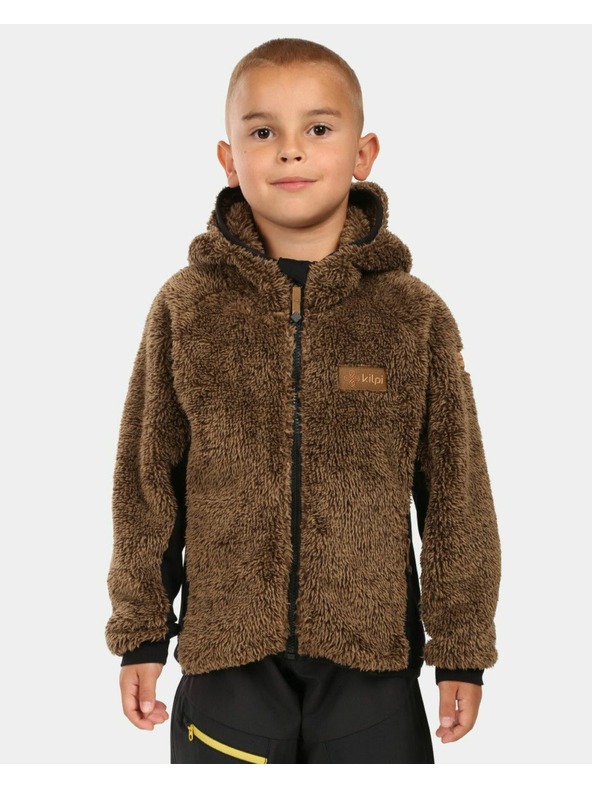 Kilpi Dječački dlakavi flis hoodie s kapuljačom Kilpi NORKA-JB Smeđa