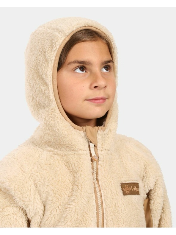 Kilpi Djevojčinski dlakavi flis hoodie s kapuljačom Kilpi NORKA-JG Bež