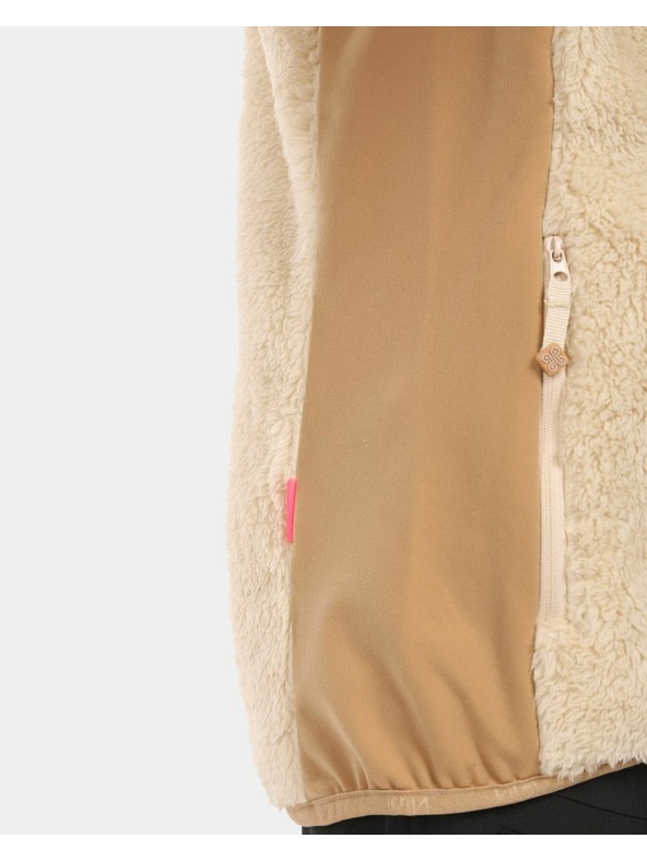 Kilpi Djevojčinski dlakavi flis hoodie s kapuljačom Kilpi NORKA-JG Bež