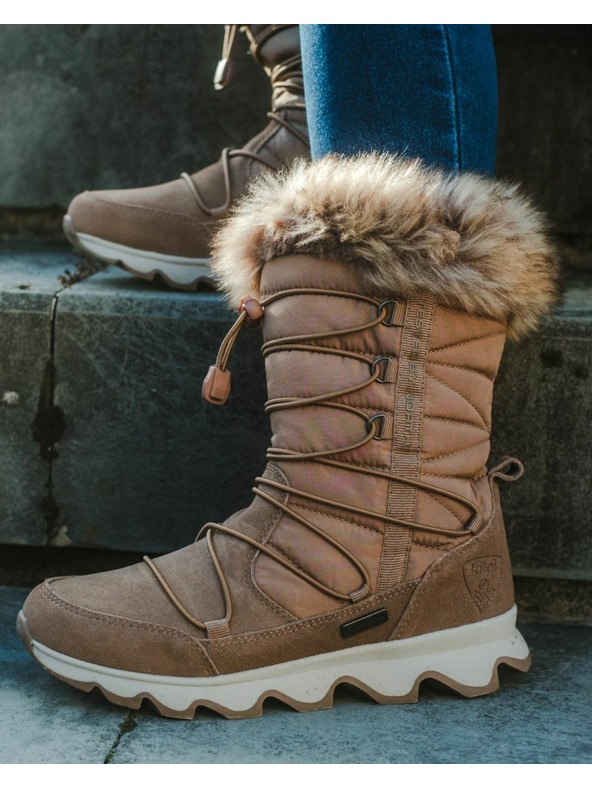 Kilpi Ženske čizme za snijeg Kilpi FROZEN HIGH WP-W Smeđe