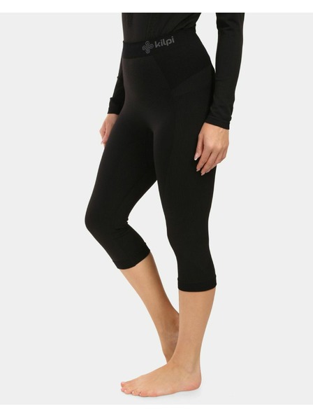 Kilpi Ženske bešavne 3/4 termo hlače Kilpi LINE-W Crna