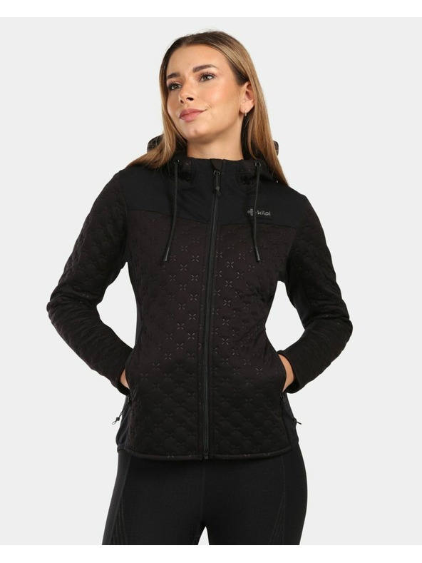 Kilpi Ženska zatopljena flis dukserica s kapuljačom Kilpi NEVIA-W Crna