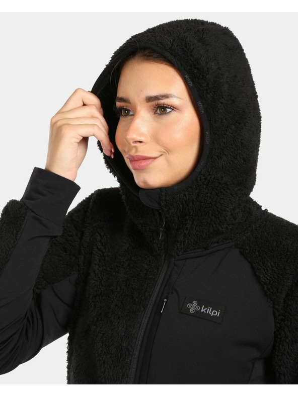 Kilpi Ženska kosmatа flis dukserica s kapuljačom Kilpi NORKA-W Crna