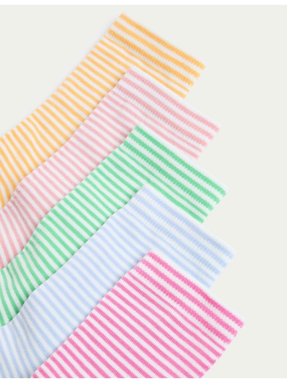 Marks & Spencer Prugaste čarape s visokim udjelom pamuka, set od 5 parova (6 male – 7 velike) Marks & Spencer višebojna