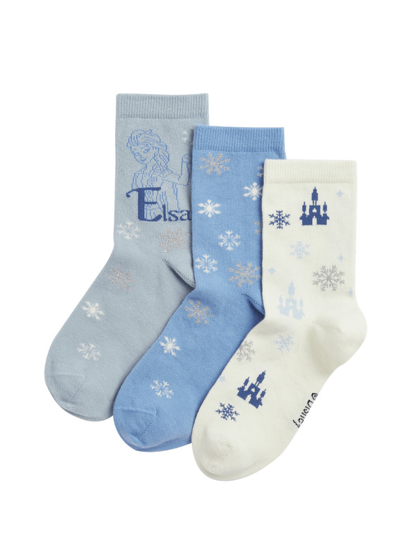 Marks & Spencer Disney Frozen™ čarape s visokim udjelom pamuka, set od 3 para (6 male – 3½ velike) Marks & Spencer višebojna