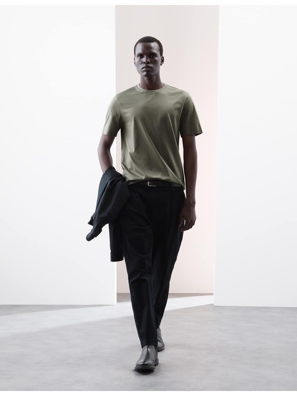 Marks & Spencer Majica od premium pamučne tkanine, uski kroj Marks & Spencer zelena