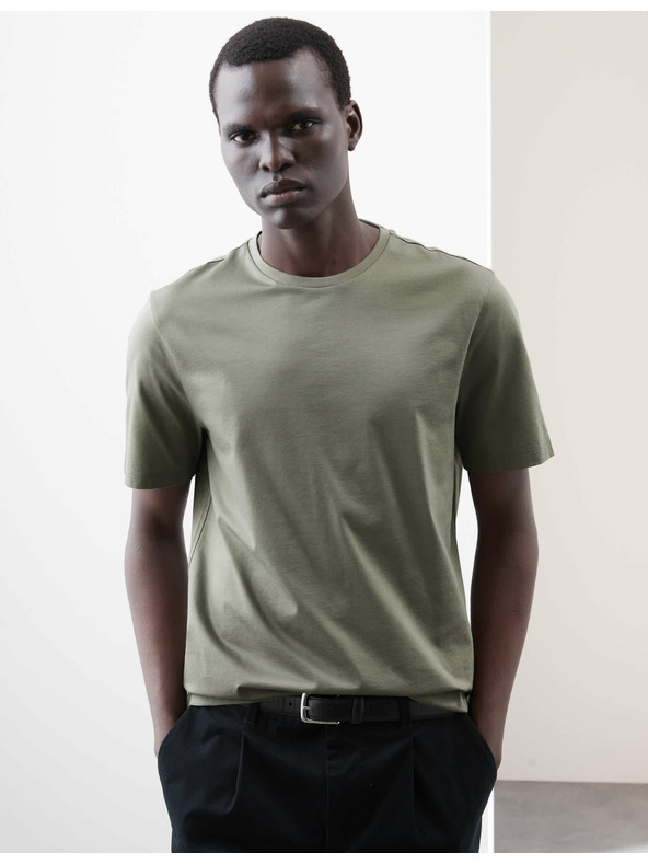Marks & Spencer Majica od premium pamučne tkanine, uski kroj Marks & Spencer zelena