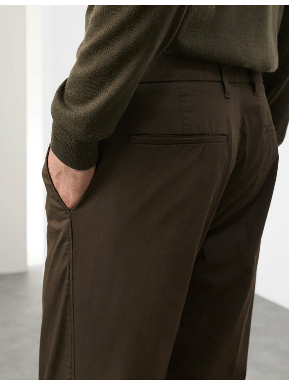 Marks & Spencer Super lagane hlače chino hlače, standardne Marks & Spencer zelene boje