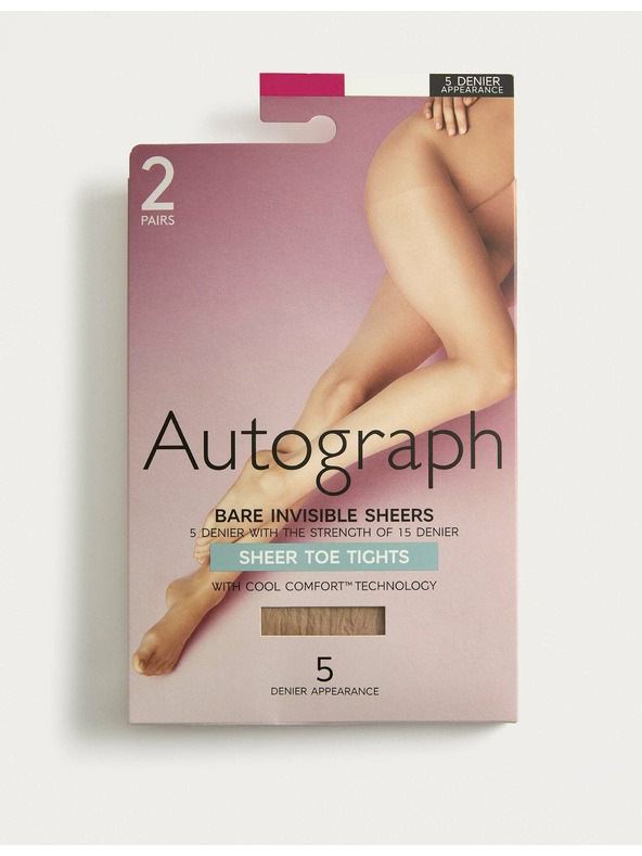 Marks & Spencer Prozirne čarape, nevidljive, 5 DEN, 2 kom u pakiranju Marks & Spencer bež