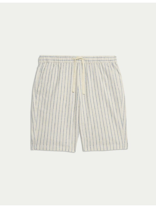 Marks & Spencer Kratke hlače od lnene mješavine, s elastičnim strukom Marks & Spencer bež