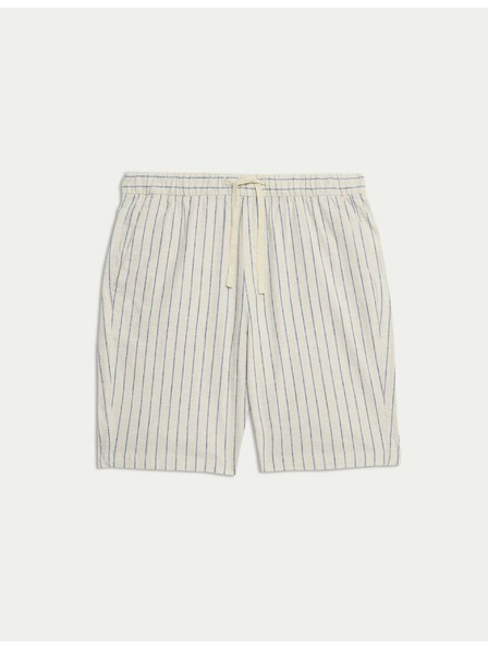 Marks & Spencer Kratke hlače od lnene mješavine, s elastičnim strukom Marks & Spencer bež