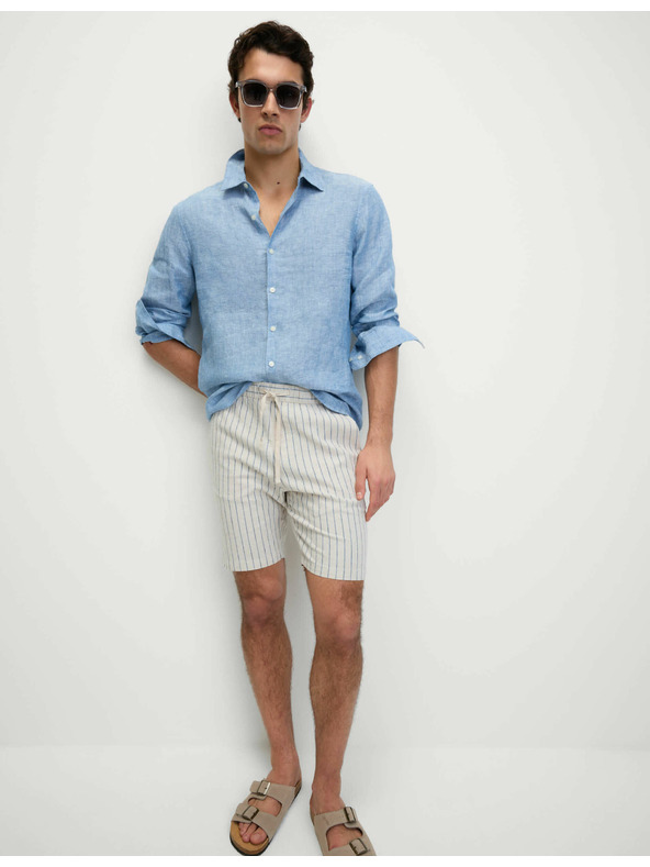 Marks & Spencer Kratke hlače od lnene mješavine, s elastičnim strukom Marks & Spencer bež