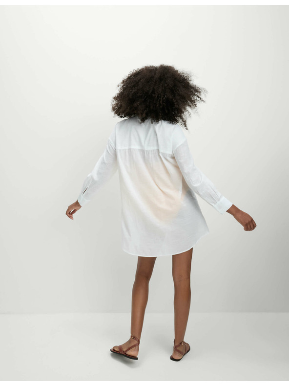 Marks & Spencer Plaža košulja od čiste pamučne tkanine s ovratnikom Marks & Spencer bijela