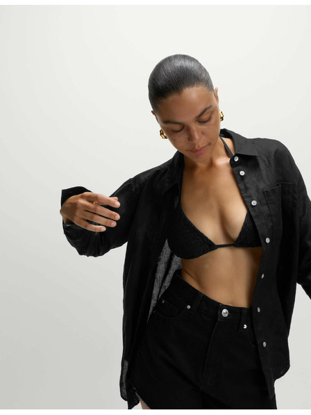 Marks & Spencer Plaža košulja od čiste pamučne tkanine s ovratnikom Marks & Spencer crna