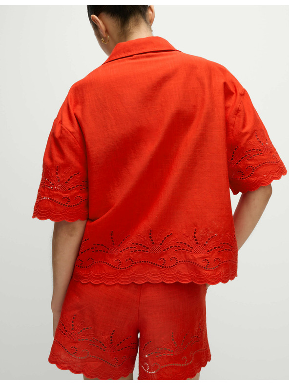 Marks & Spencer Plaže kratke hlače od čiste pamučne tkanine s izrezom Marks & Spencer crvena