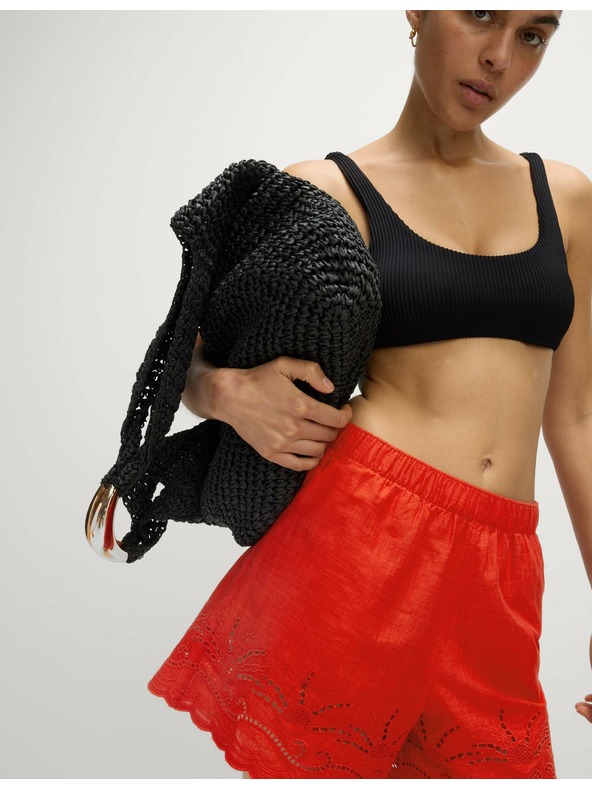 Marks & Spencer Plaže kratke hlače od čiste pamučne tkanine s izrezom Marks & Spencer crvena