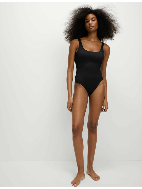 Marks & Spencer Teksturirani kupaći kostim s ovalnim izrezom Marks & Spencer crna