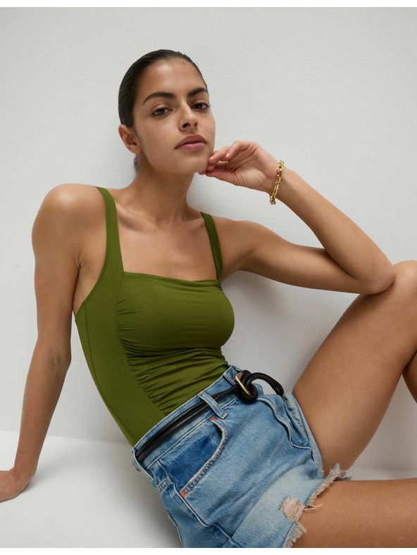 Marks & Spencer Kupaći kostim koji oblikuje trbuh, s umetcima i kvadratnim izrezom Marks & Spencer zelena