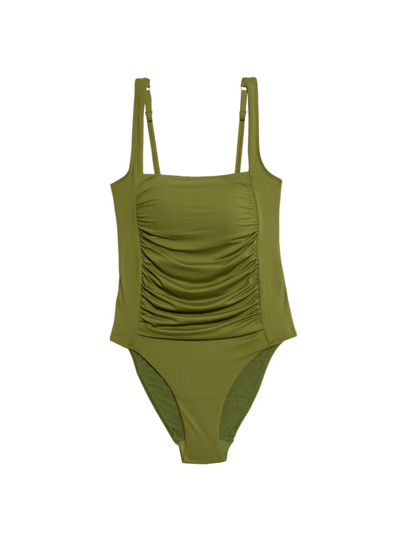 Marks & Spencer Kupaći kostim koji oblikuje trbuh, s umetcima i kvadratnim izrezom Marks & Spencer zelena