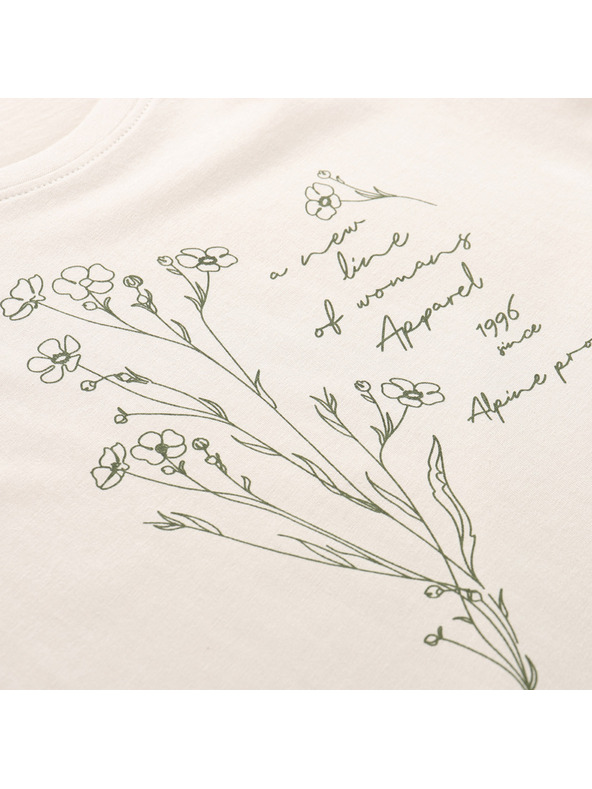 ALPINE PRO Ženska majica od organske pamučne tkanine ALPINE PRO TERMESA 3 moonbeam varijanta pb