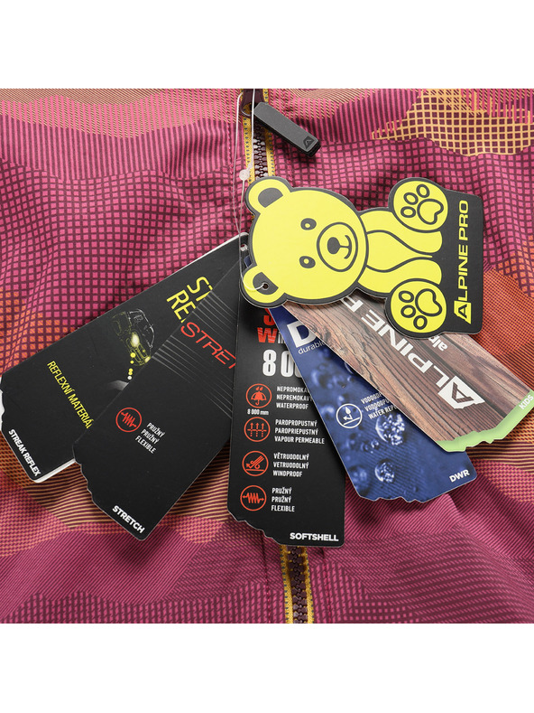 ALPINE PRO Dječja softshell jakna s membranom ALPINE PRO EZORO fuchsia fedora varijanta pa