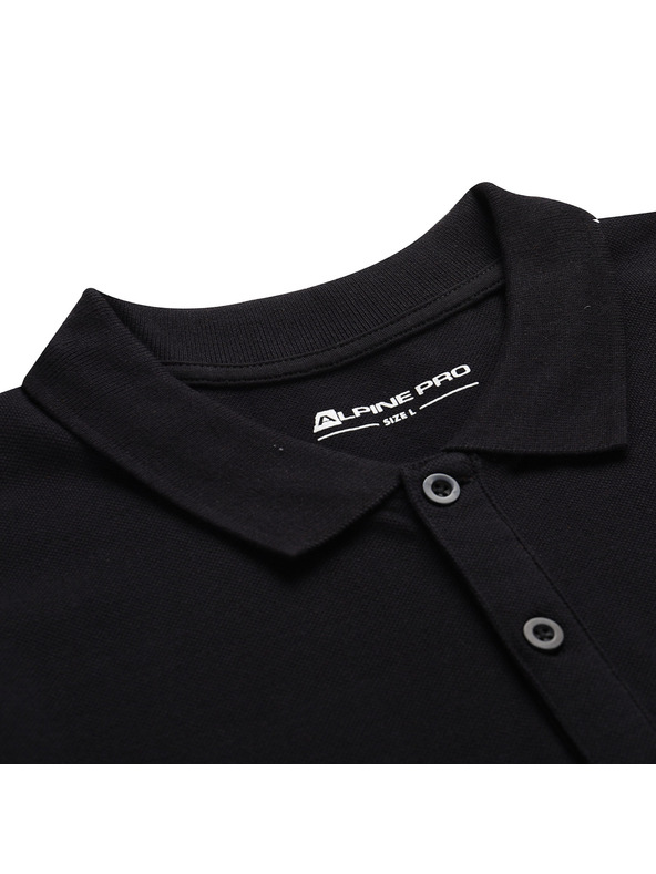 ALPINE PRO Majica s ovratnikom i gumbima ALPINE PRO GERBE black varijanta pa