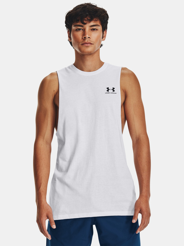 Under Armour Muška majica bez rukava Under Armour UA LEFT CHEST CUT OFF TANK-WHT
