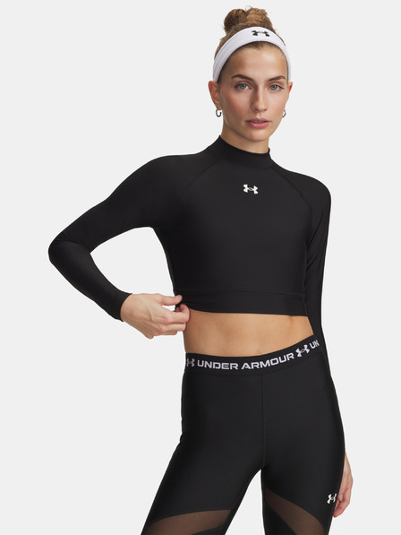 Under Armour Ženska majica Under Armour HeatGear Crop Mock LS-BLK