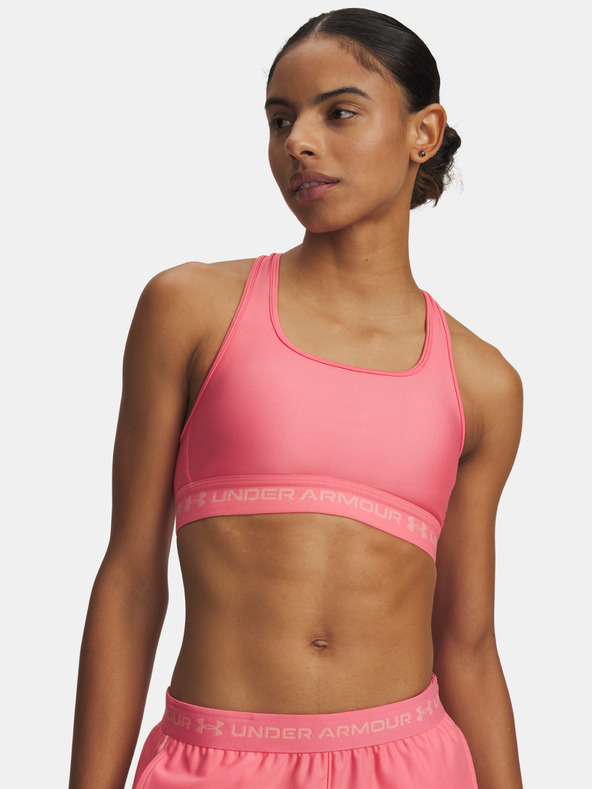 Under Armour Ženski grudnjak Under Armour Crossback Mid Bra-PNK