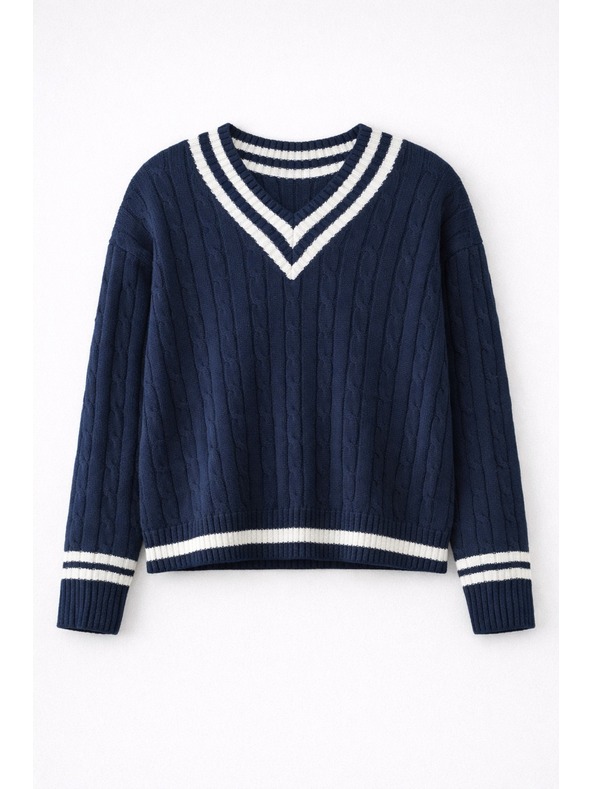 GAP Pamučni V-izrez džemper GAP