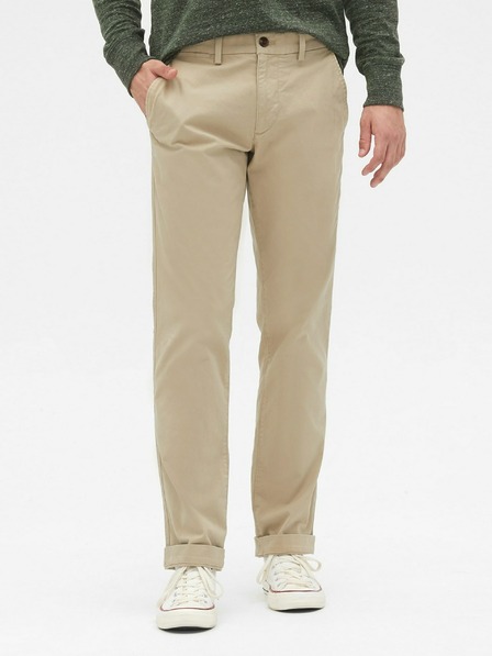 GAP Hlače essential khaki ravnog kroja GapFlex GAP