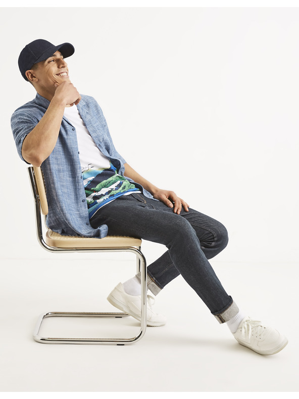 Celio Plava muška tigrasta košulja Celio Tallinn