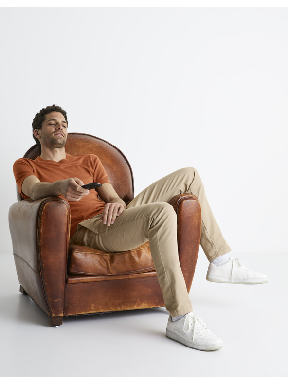 Celio Smeđa muška basic majica Celio Be1stee