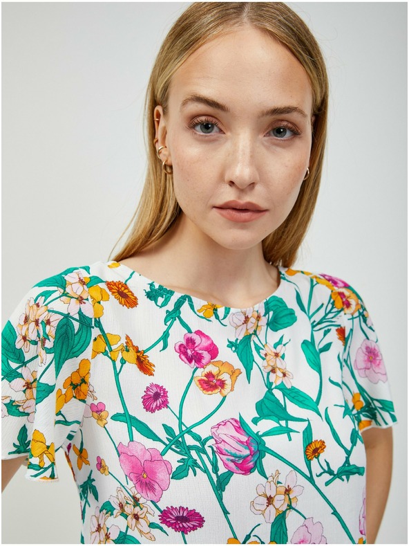 Orsay Zeleno-bijela bluza cvjetnog uzorka s vezanjem na leđima ORSAY