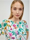 Orsay Zeleno-bijela bluza cvjetnog uzorka s vezanjem na leđima ORSAY