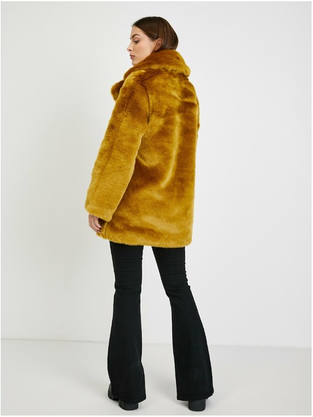 Orsay Ženski kaput boje senfa od umjetnog krzna ORSAY